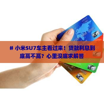 小米su7贷款相关利息