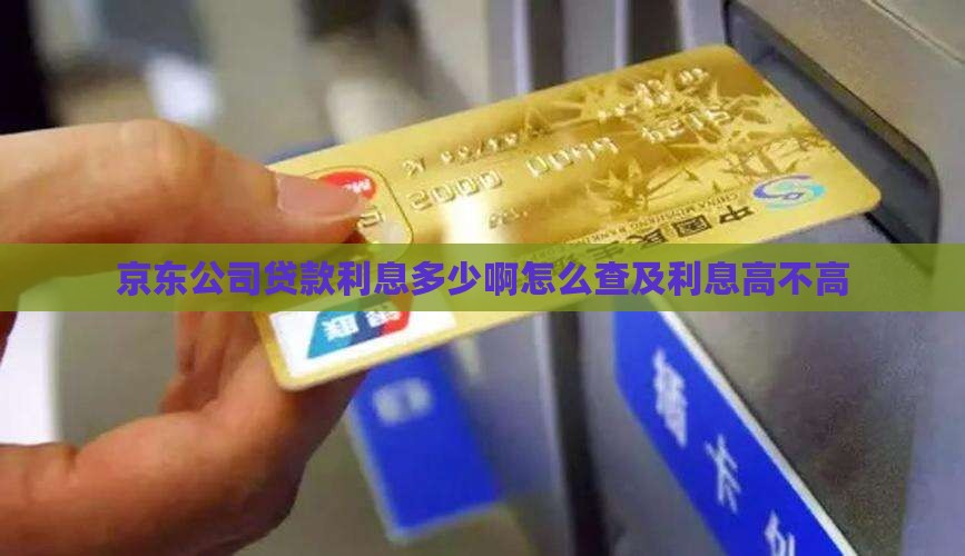 京东公司贷款利息多少啊