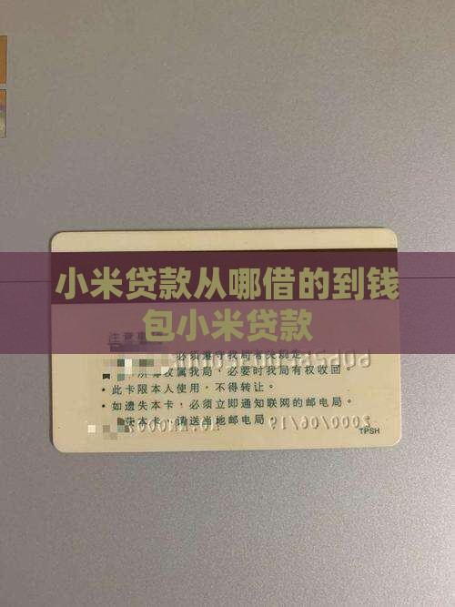 小米贷款从哪借的到钱包