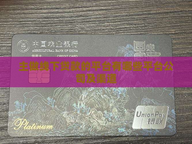 主做线下贷款的平台