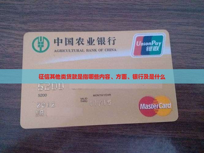 征信其他类贷款是指哪些