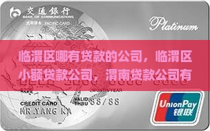 临渭区哪有贷款的公司