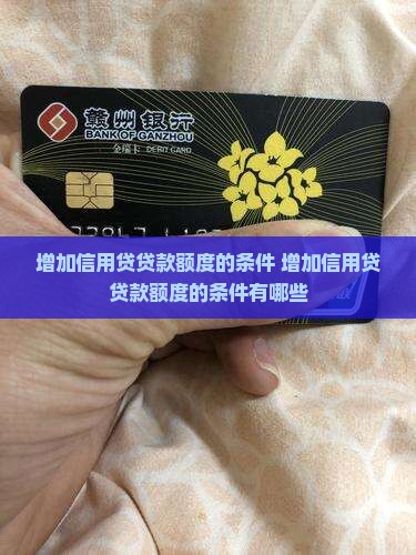 增加信用贷贷款额度的条件