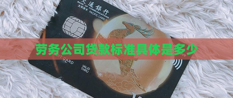 劳务公司贷款标准具体是多少