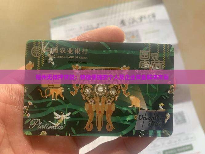 福州无抵押贷款：快速便捷的个人及企业资金解决方案