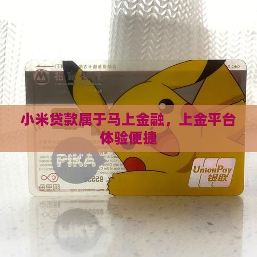 小米贷款属于马上金融，上金平台体验便捷