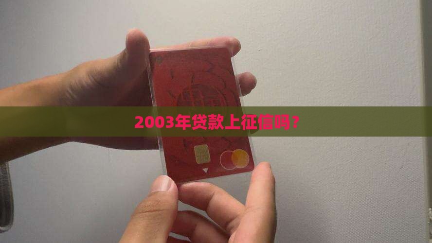 2003年贷款上征信吗？