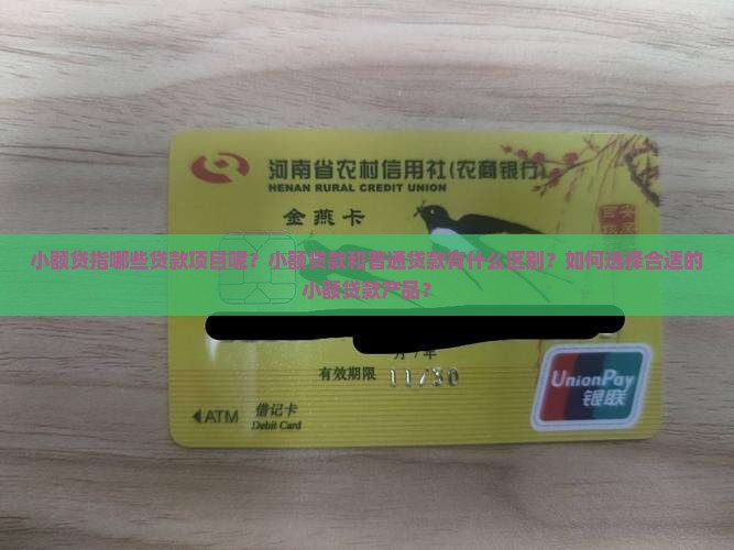 小额贷指哪些贷款项目呢