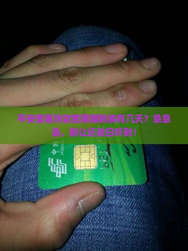 平安普惠贷款宽限期