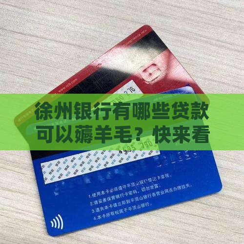 徐州银行贷款种类 徐州银行贷款种类