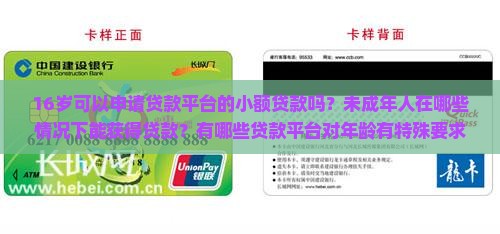 贷款平台小额贷款16岁可以贷吗
