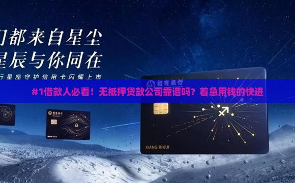 无需抵押快速贷款公司