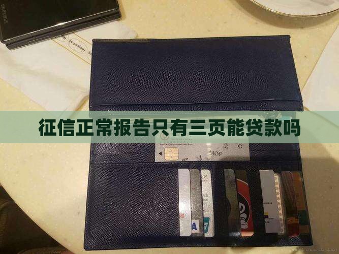 征信只有三页能贷款吗