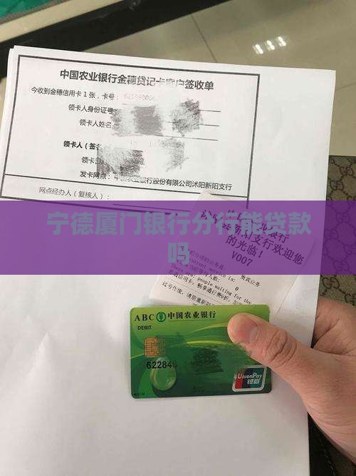 宁德厦门银行能贷款吗