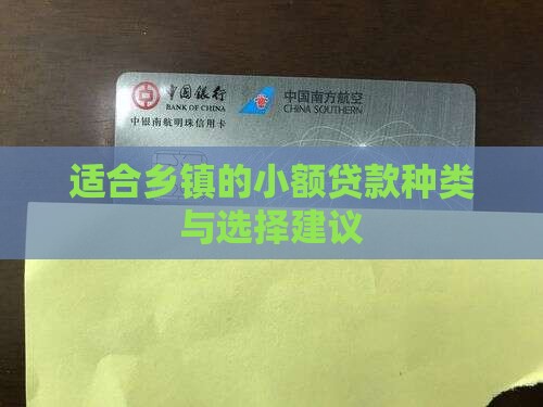 适合乡镇的小额贷款种类与选择建议