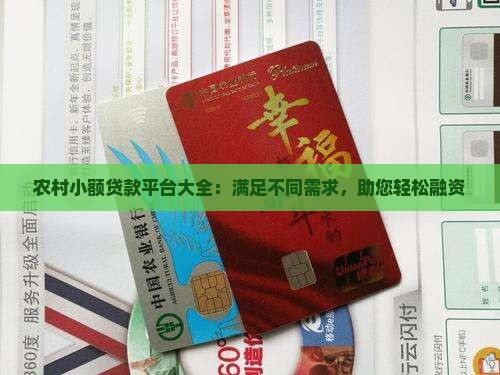 农村小额贷款平台大全：满足不同需求，助您轻松融资
