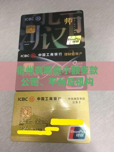 宿州有哪些小额贷款公司、平台及机构