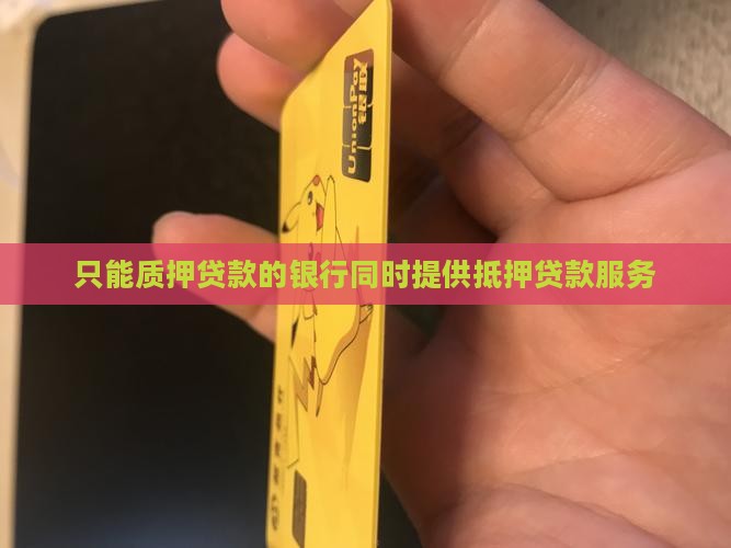 只能质押贷款的银行同时提供抵押贷款服务