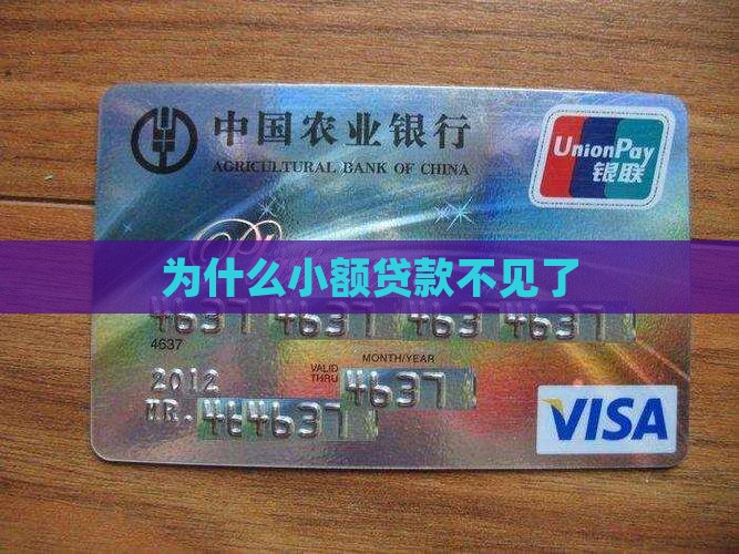 为什么小额贷款不见了