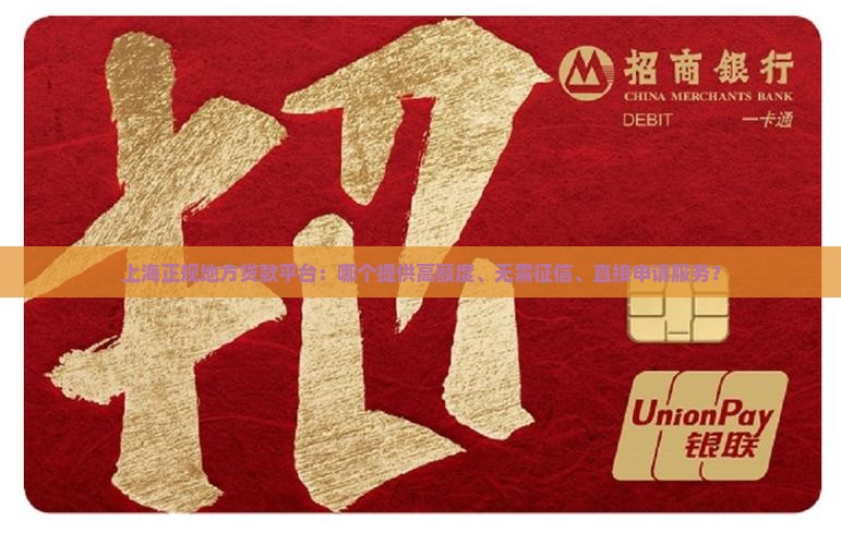 上海正规地方贷款平台：哪个提供高额度、无需征信、直接申请服务？