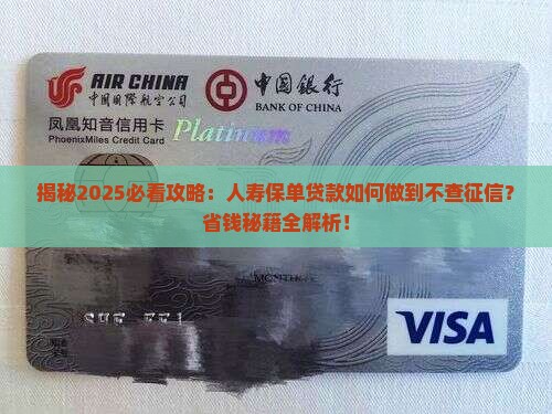 人寿保单贷款不查征信
