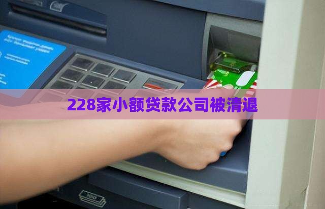 228家小额贷款被清退
