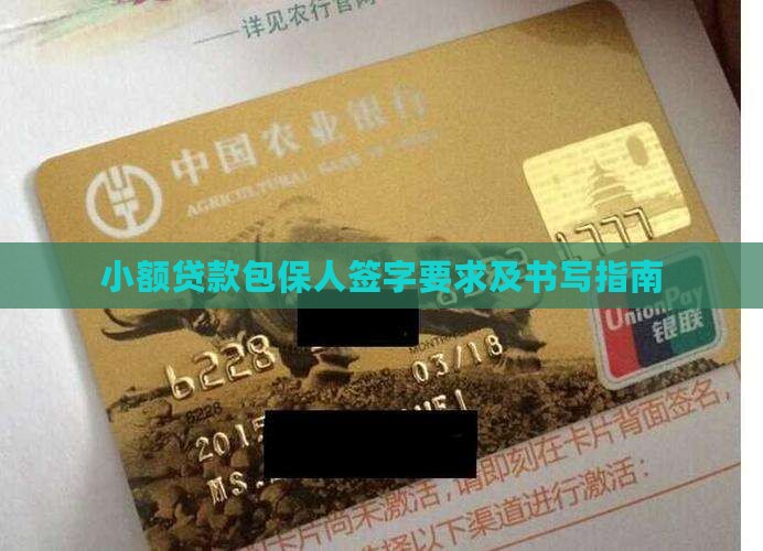 小额贷款包保人签字要求及书写指南