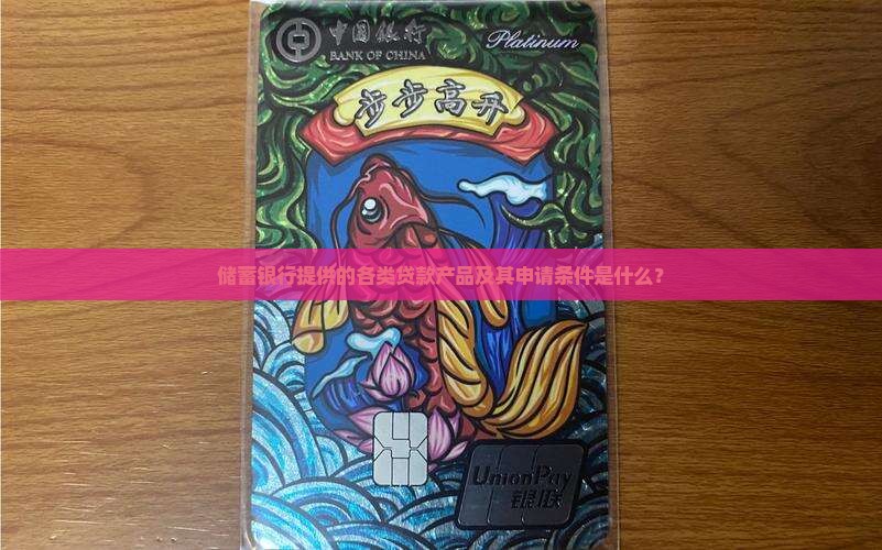 储蓄银行提供的各类贷款产品及其申请条件是什么？