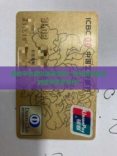 哪些平台提供信用贷款？如何选择合适的信用贷款平台？