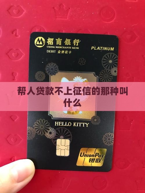 帮人贷款不上征信的那种叫什么