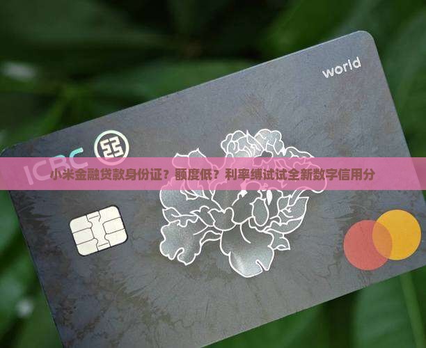 小米金融贷款身份证？额度低？利率缚试试全新数字信用分
