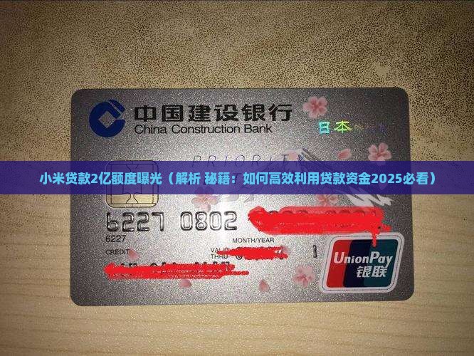 小米贷款有2亿额度