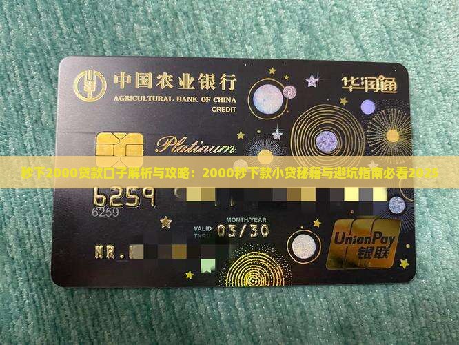 秒下2000贷款口子