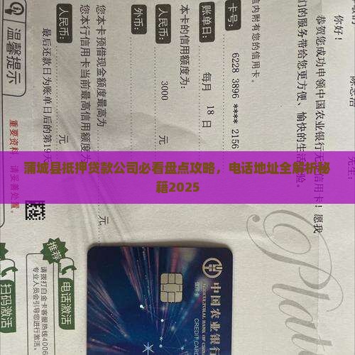 蒲城县抵押贷款公司