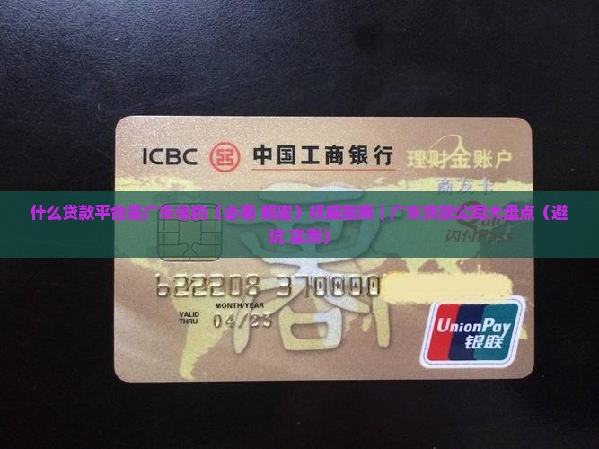 什么贷款平台是广东省的