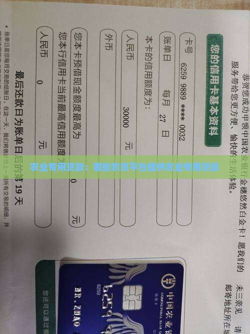农业专用贷款：哪些农贷平台提供农业专用贷款