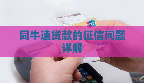 同牛速贷款的征信问题详解
