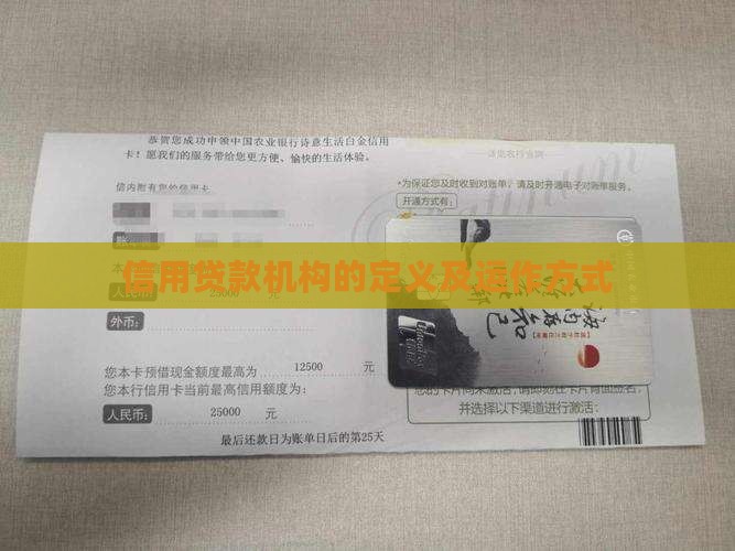 信用贷款机构的定义及运作方式