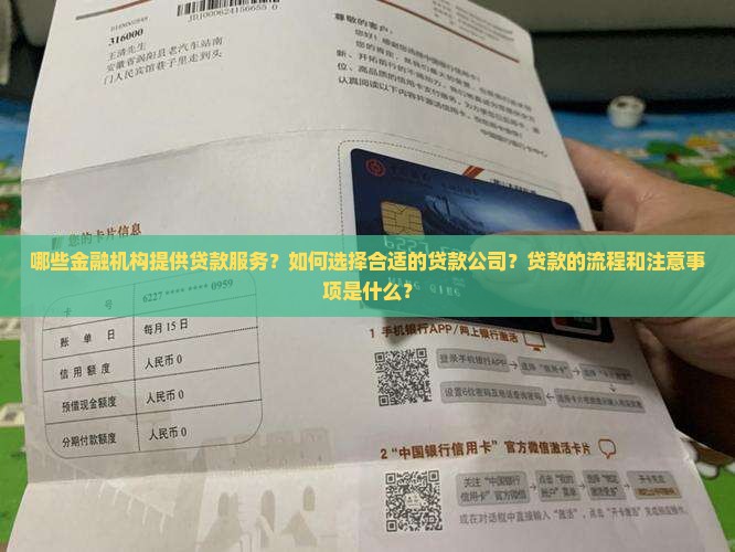 哪些金融机构提供贷款服务？如何选择合适的贷款公司？贷款的流程和注意事项是什么？