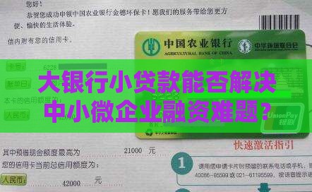 大银行小贷款能否解决中小微企业融资难题？