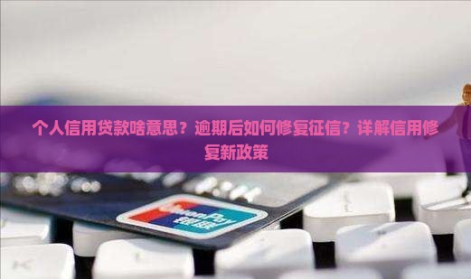 个人信用贷款啥意思？逾期后如何修复征信？详解信用修复新政策