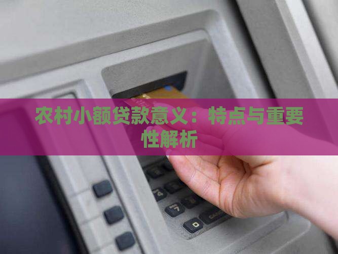 农村小额贷款意义：特点与重要性解析