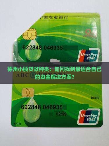 德州小额贷款种类：如何找到最适合自己的资金解决方案？