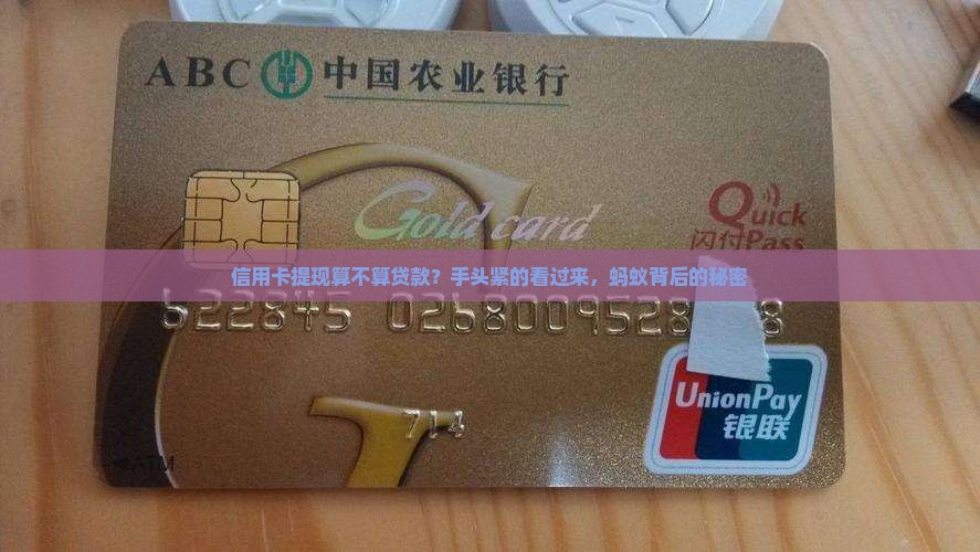 信用卡提现算不算贷款？手头紧的看过来，蚂蚁背后的秘密