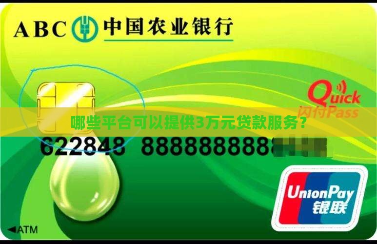 哪些平台可以提供3万元贷款服务？