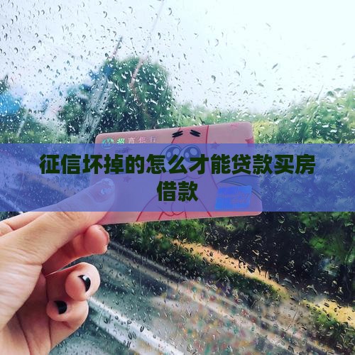征信坏掉的怎么才能贷款买房借款