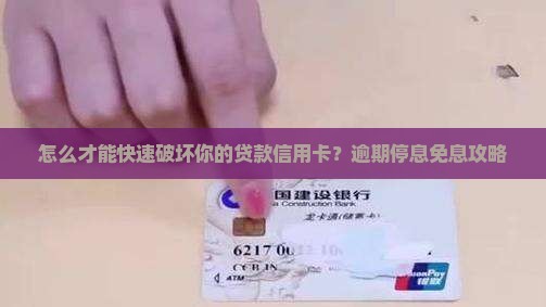 怎么才能快速破坏你的贷款信用卡？逾期停息免息攻略