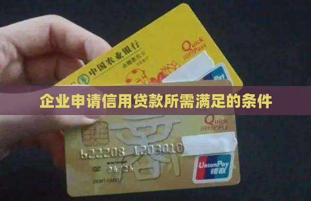 企业申请信用贷款所需满足的条件