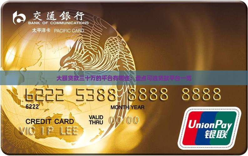 大额贷款三十万的平台有哪些：盘点可选贷款平台一览