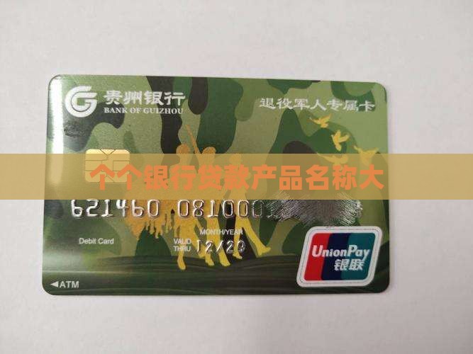 个个银行贷款产品名称大